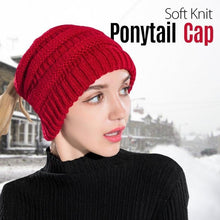Load image into Gallery viewer, Soft Knit Ponytail Cap