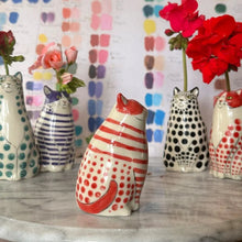 Load image into Gallery viewer, Sank Polka Dot Cat Vase