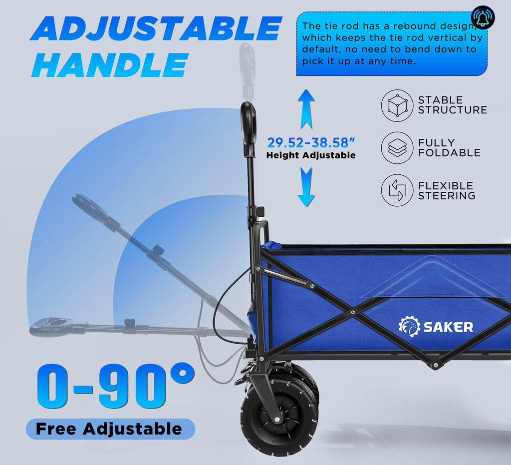 Portable Utility Cart for Outdoor Use - Electric Folding Wagon(Ships to the USA only)