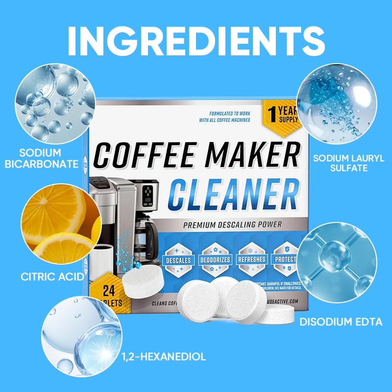 Coffee Maker Cleaner & Descaling Tablets