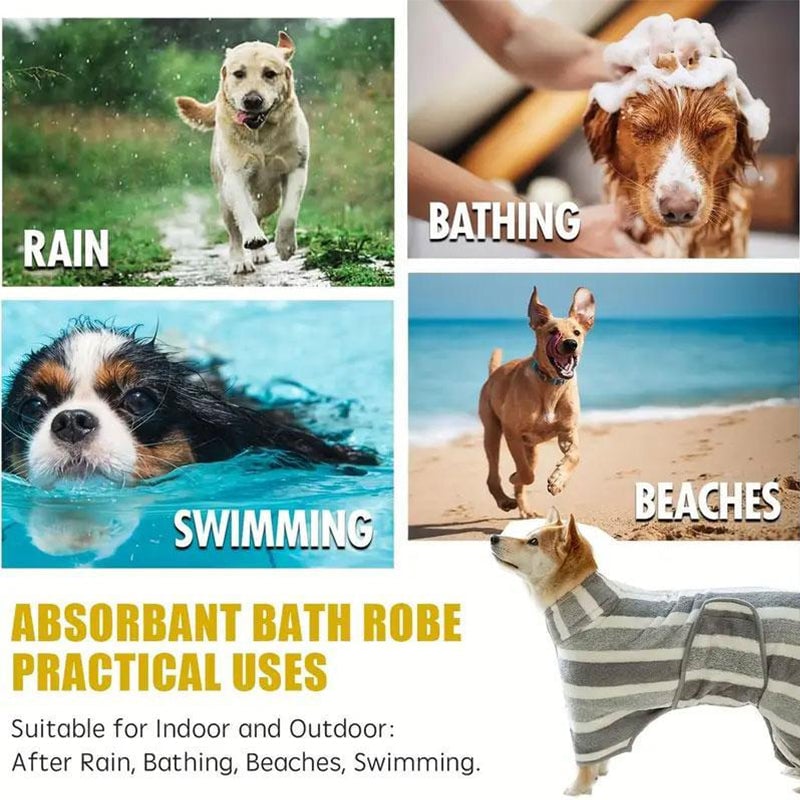 Striped Pattern Pet Bath Towel