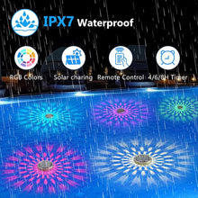 Load image into Gallery viewer, 2 PCS - Timer Function Solar-Powered Pool Light with 3 Brightness Levels &amp; 9 Colors