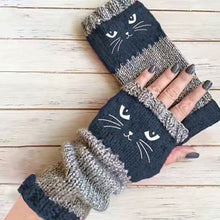 Load image into Gallery viewer, Cat fingerless gloves