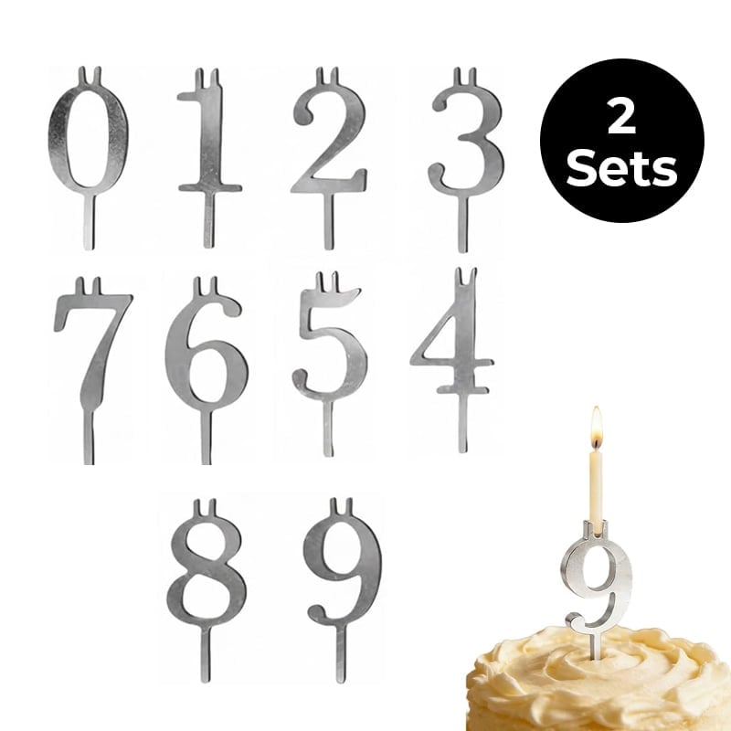 Reusable Number Birthday Candle Holder Set