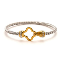Load image into Gallery viewer, Two Tone Knot Twisted Bangle