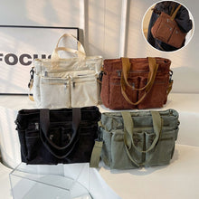 Load image into Gallery viewer, Solid Color Corduroy Tote Bag