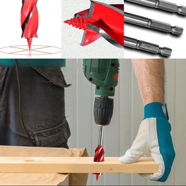 Extended woodworking four-edge drill