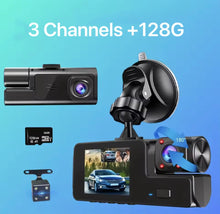 Load image into Gallery viewer, Sakerplus 3 Channel Dash Cam Front and Rear Inside