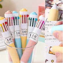 Load image into Gallery viewer, 6-Pack Multicolor Pens – 10-in-1 Colored Ballpoint Pen Set