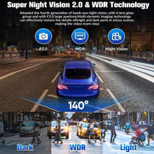 Load image into Gallery viewer, HD triple-lens driving recorder
