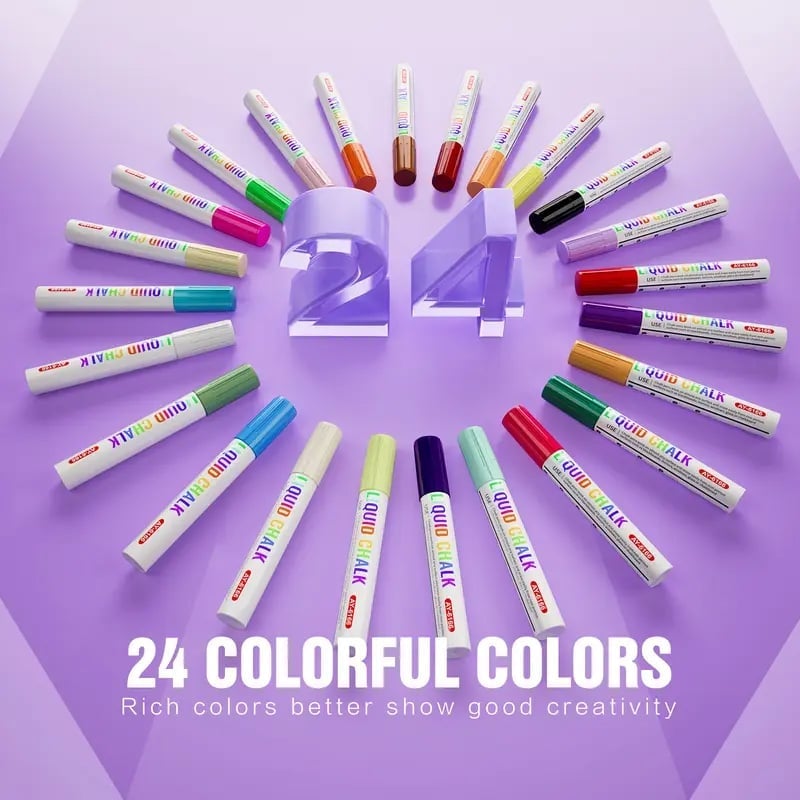 Professional Multi-Surface Liquid Chalk Markers Set