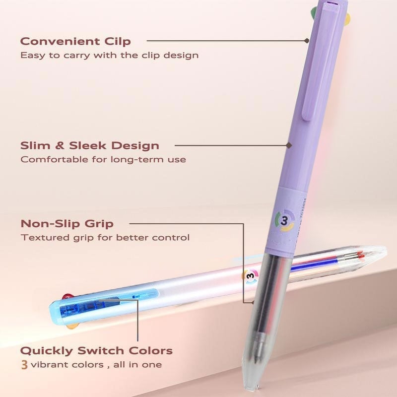 Three-Color Retractable Gel Pen