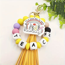 Load image into Gallery viewer, Creative Letter Pattern Silicone Bracelet Keychain