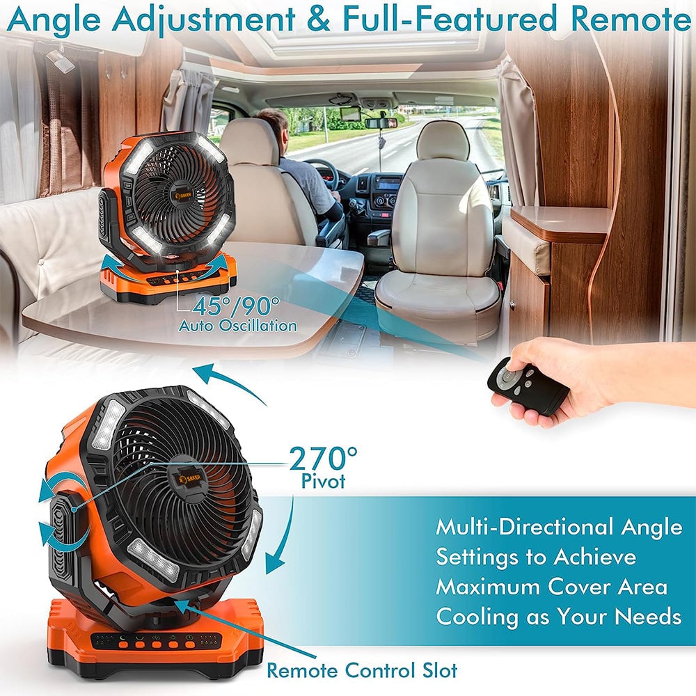 Outdoor Portable Cooling Fan - SAKER® Rechargeable Camping Fan