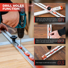 Load image into Gallery viewer, Accurate Hole Position Marker - 4 in 1 Drilling Positioning Ruler