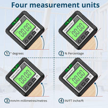 Load image into Gallery viewer, 0-360°(4 * 90°) Digital Angle Finder Level Magnetic Electronic Gauge Inclinometer Protractor Tool
