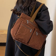 Load image into Gallery viewer, Solid Color Corduroy Tote Bag