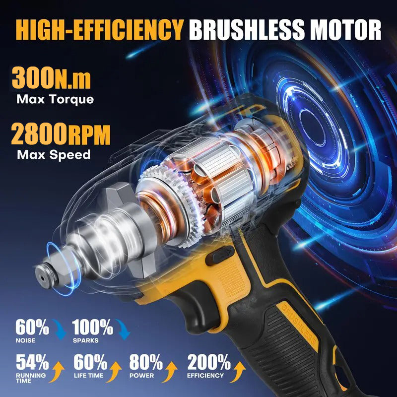 3 In 1 Cordless  Brushless Impact Wrench Kit