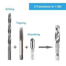 Load image into Gallery viewer, Thread Tap Drill Bits Set