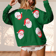 Load image into Gallery viewer, Women's Sequin Santa Sweatshirt