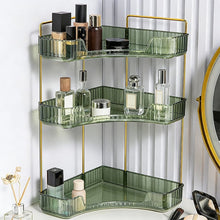 Load image into Gallery viewer, 3 Tiers Transparent Corner Cosmetic Countertop Storage Rack