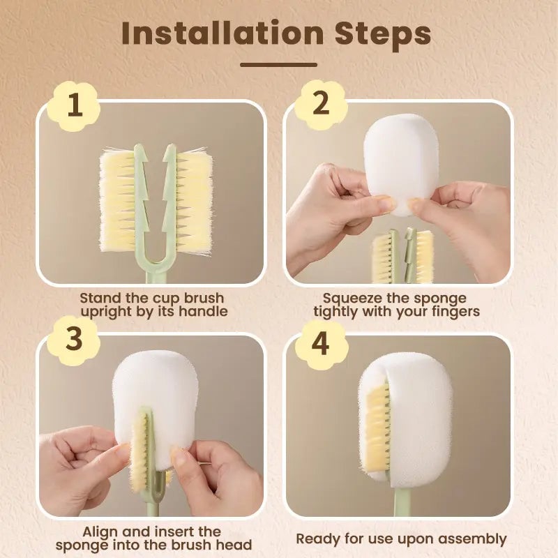5-in-1 Bottle Cleaning Brush (Multifunctional) – For Cup Lid Cleaning & Home Kitchen Tasks