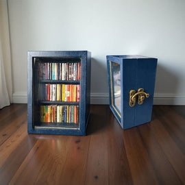 Mini Wooden Book Storage Box