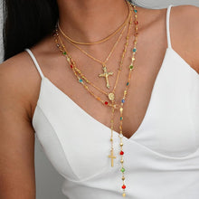 Load image into Gallery viewer, Vintage 4 Piece Set Metal Cross Y-style Long Necklace