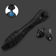Load image into Gallery viewer, Dual-Head Ratchet Drill Chuck Wrench