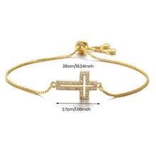 Load image into Gallery viewer, Rhinestone Cross Charm Bracelet