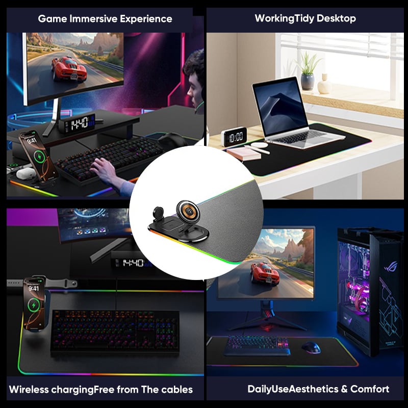 Sakerplus Wireless RGB Charging Mouse Pad