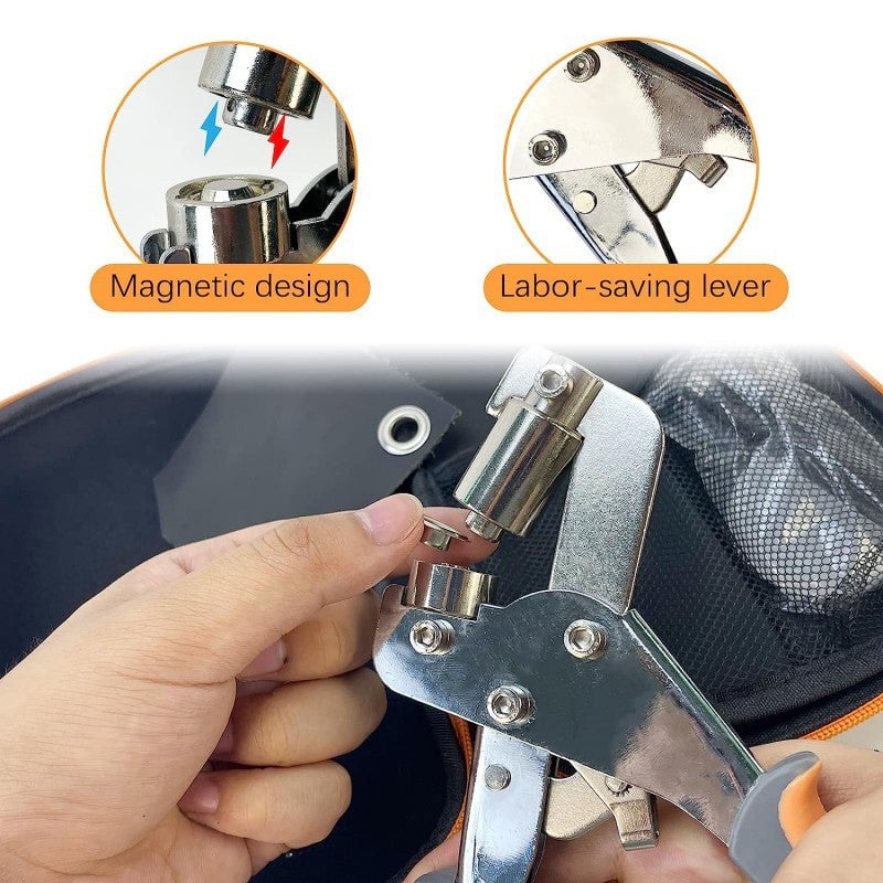 Eyelet Pliers for Tarpaulins (Pliers + 500 silver buckles)