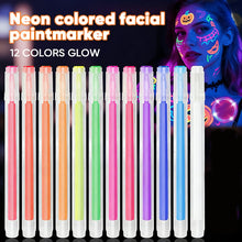 Load image into Gallery viewer, UV Neon Face Paint Markers 12 Colors