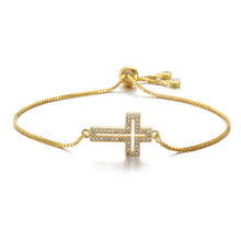 Load image into Gallery viewer, Rhinestone Cross Charm Bracelet