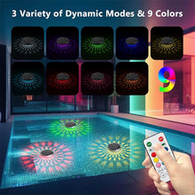 Load image into Gallery viewer, 2 PCS - Timer Function Solar-Powered Pool Light with 3 Brightness Levels &amp; 9 Colors