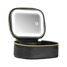 Load image into Gallery viewer, Dopamine Color PU Waterproof Makeup Bag with LED Touch Light &amp; Detachable Mirror