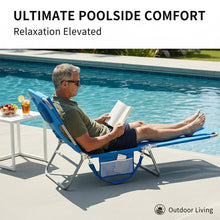Load image into Gallery viewer, Portable Folding Beach Lounge Chair with Backpack Straps