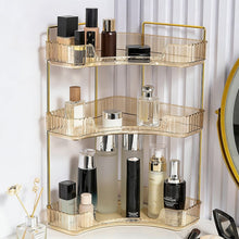 Load image into Gallery viewer, 3 Tiers Transparent Corner Cosmetic Countertop Storage Rack
