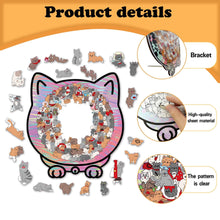 Load image into Gallery viewer, 135PCS Cat-Shaped Wooden Puzzle Game