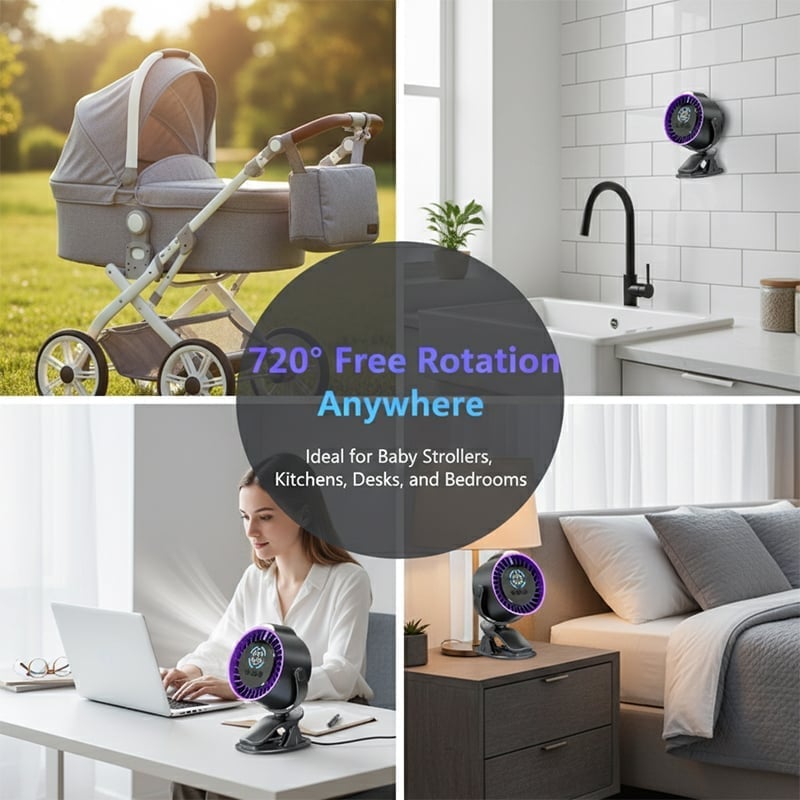Multi-Function Wall Mount Clip Fan