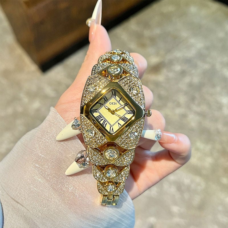 Luxury Full Diamond Bangle Bracelet Watch