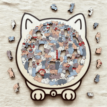 Load image into Gallery viewer, 135-Teiliges Katzenförmiges Holzpuzzle