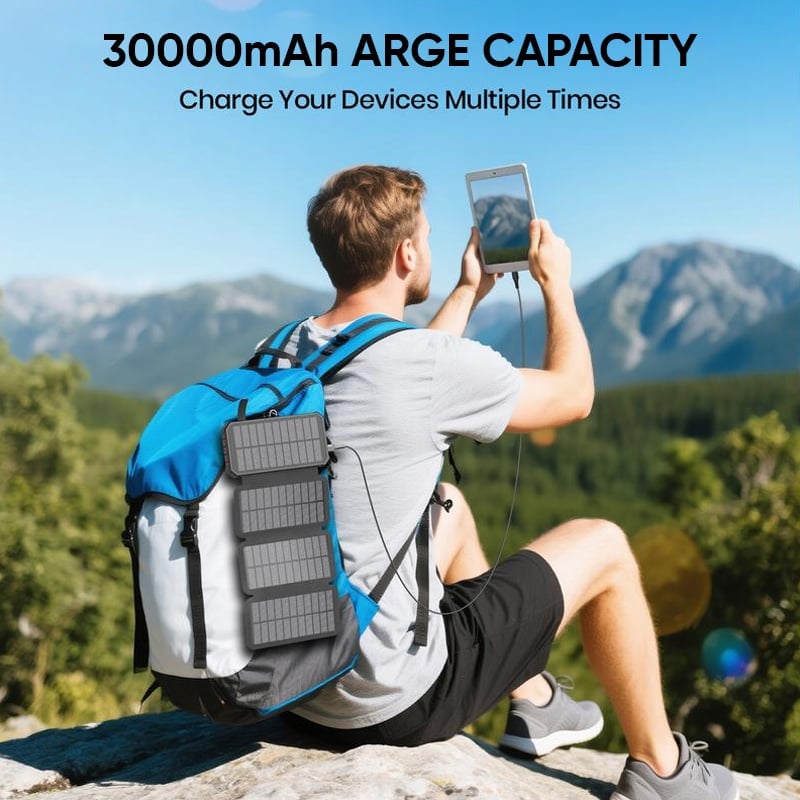 Sakerplus Wireless Portable 30000 Solar Charger Power Bank