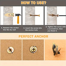 Load image into Gallery viewer, Drywall Expansion Anchors + High Strength Zinc Screws Kit (Pack of 100)