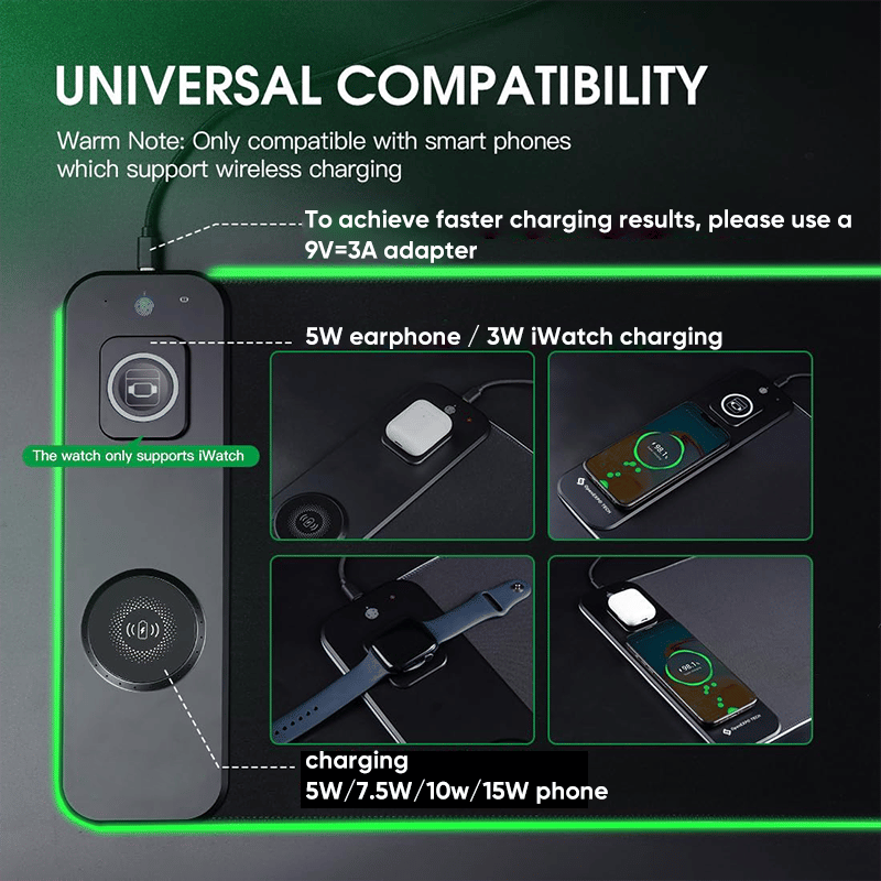 Sakerplus Wireless RGB Charging Mouse Pad
