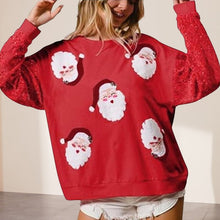 Load image into Gallery viewer, Women's Sequin Santa Sweatshirt