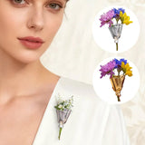Wearable Flower Bouquet Clip Brooch