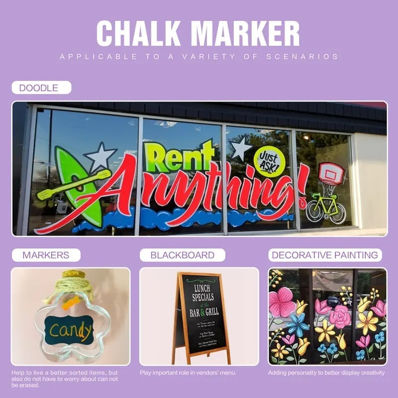 Professional Multi-Surface Liquid Chalk Markers Set