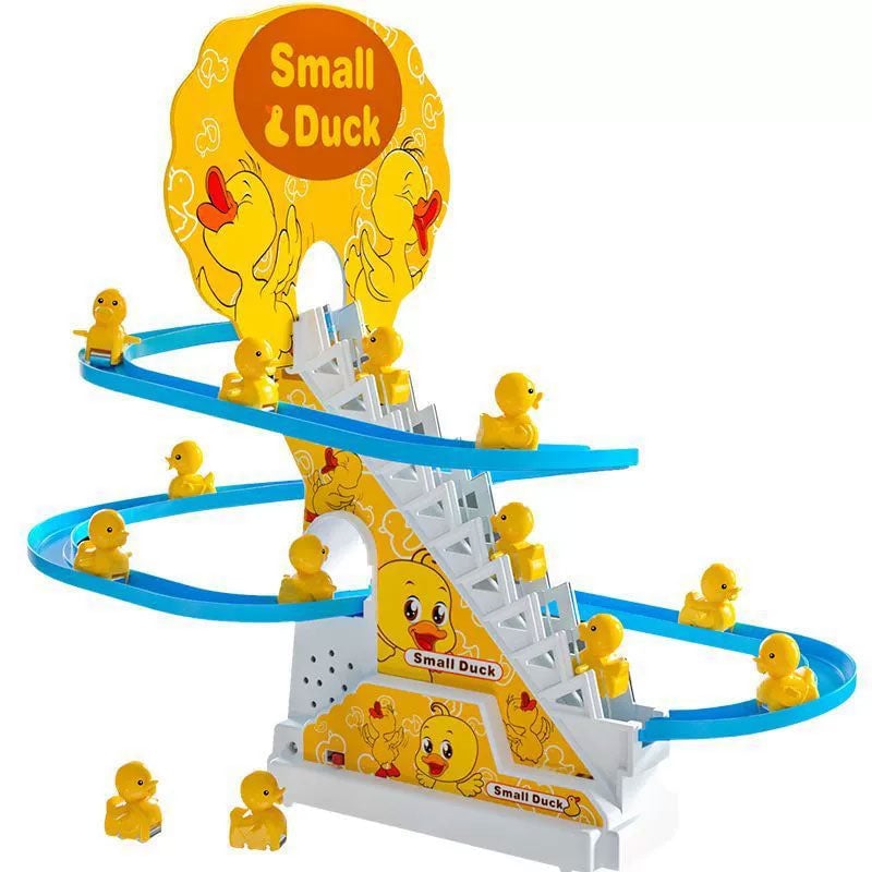 Electric Duck Climbing Race Track Toy – LED Lights & Music Roller Coaster Playset