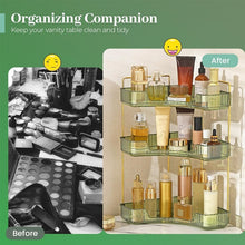 Load image into Gallery viewer, 3 Tiers Transparent Corner Cosmetic Countertop Storage Rack